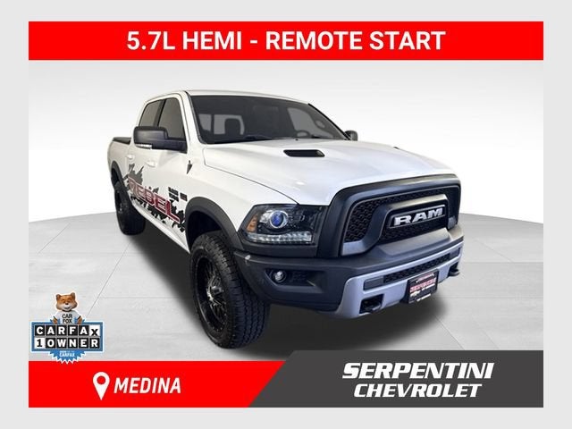 2017 RAM 1500 Rebel in White — front three-quarter view
