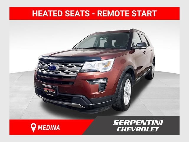 2018 Ford Explorer XLT in Brown — front three-quarter view