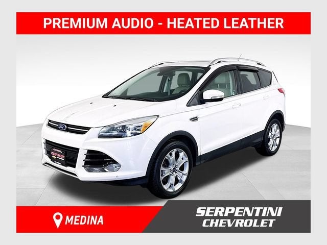 2016 Ford Escape Titanium in White — front three-quarter view
