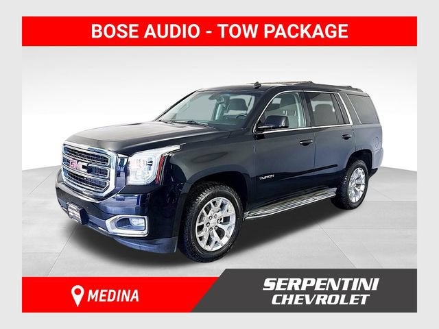 2015 GMC Yukon SLE in Onyx Black — front three-quarter view