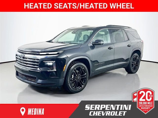 2026 Chevrolet Traverse LT in Mosaic Black Metallic — front three-quarter view
