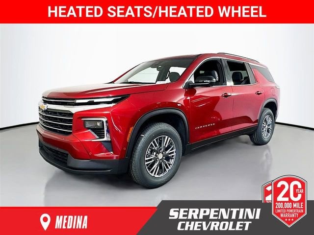 2026 Chevrolet Traverse LT in Radiant Red Tintcoat — front three-quarter view