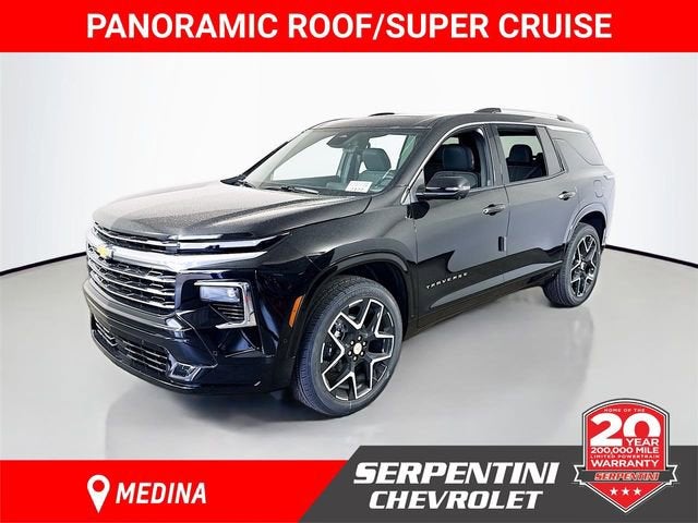 2026 Chevrolet Traverse High Country in Mosaic Black Metallic — front three-quarter view