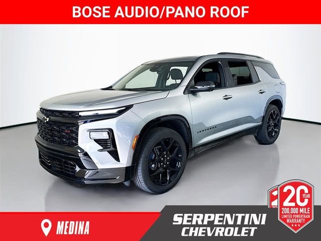 2026 Chevrolet Traverse RS in Sterling Gray Metallic — front three-quarter view
