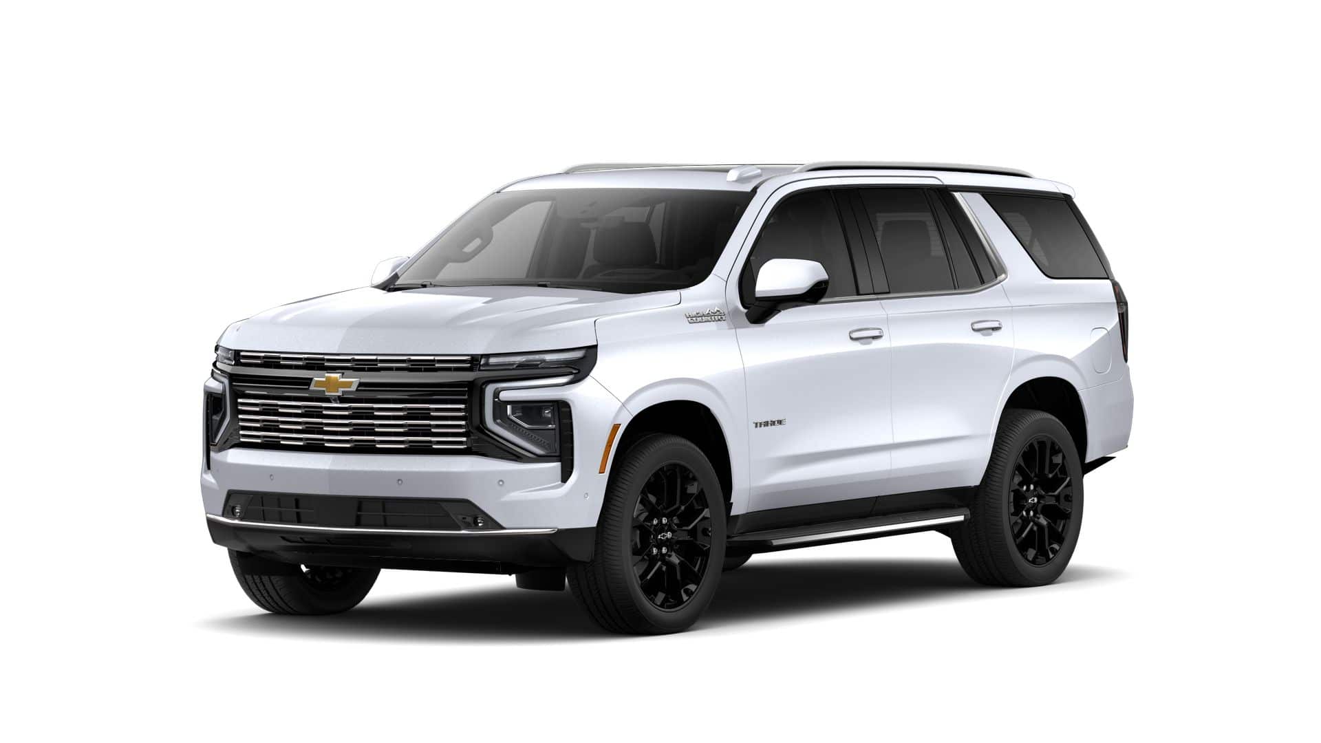 2026 Chevrolet Tahoe High Country in Polar White Tricoat — front three-quarter view