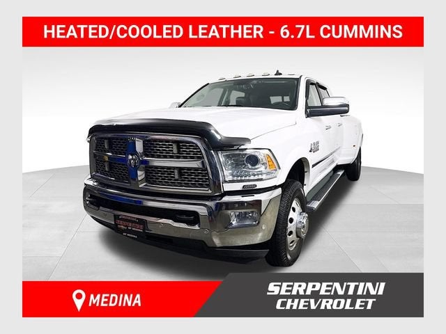 2017 RAM 3500 Laramie in White — front three-quarter view