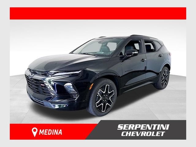 2026 Chevrolet Blazer RS in Black — front three-quarter view