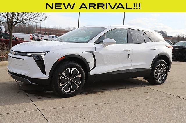 2025 Chevrolet Blazer EV LT in Summit White — front three-quarter view