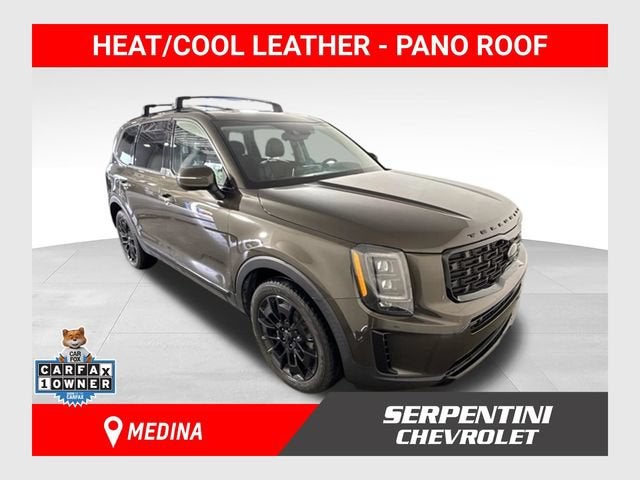 2021 Kia Telluride EX in Green — front three-quarter view