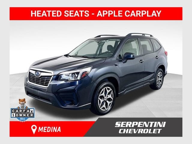 2019 Subaru Forester Premium in Blue — front three-quarter view