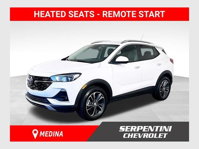 2023 Buick Encore GX Select in Summit White — front three-quarter view