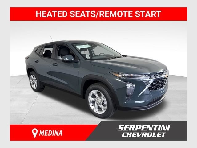 2026 Chevrolet Trax LS in Cypress Gray — front three-quarter view
