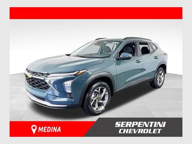 2026 Chevrolet Trax LT in Cypress Gray — front three-quarter view