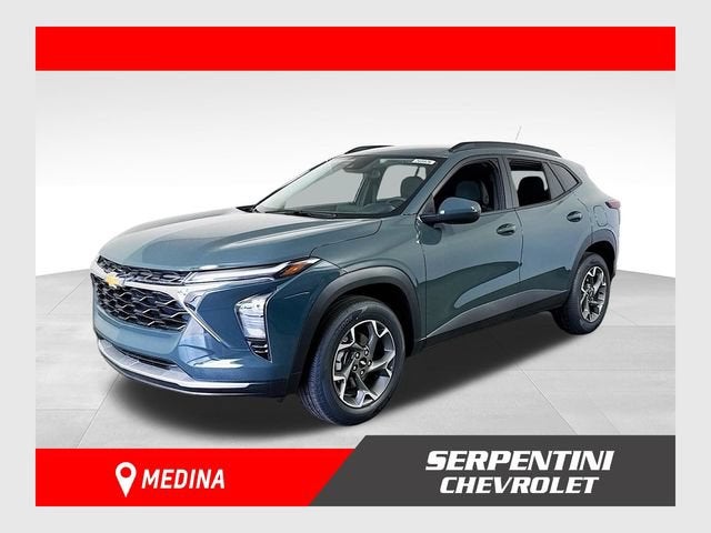 2026 Chevrolet Trax LT in Cypress Gray — front three-quarter view