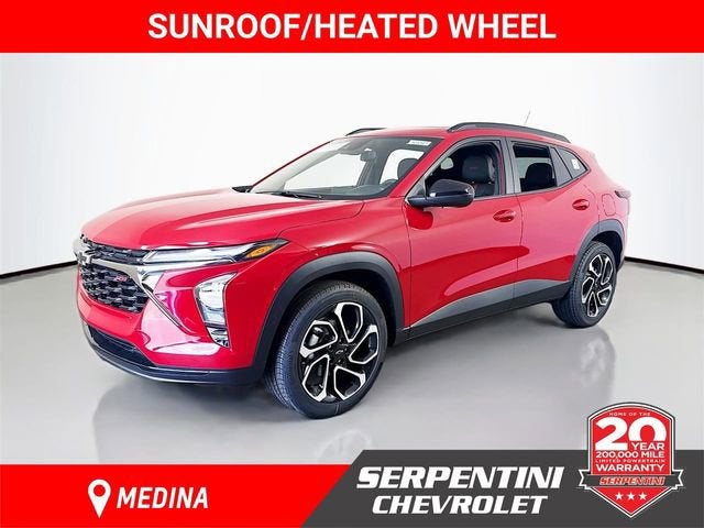 2026 Chevrolet Trax 2RS in Apex Red — front three-quarter view