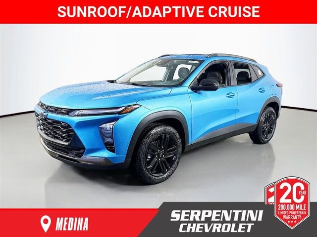 2026 Chevrolet Trax ACTIV in Marina Blue Metallic — front three-quarter view