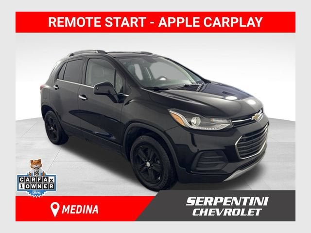 2019 Chevrolet Trax LT in Mosaic Black Metallic — front three-quarter view